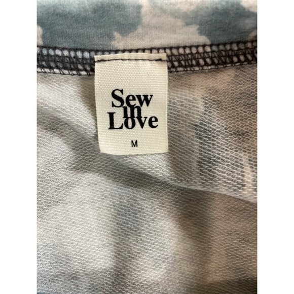 Sew in Love Womens Size Medium Blue/Gray Floral Long Sleeve Sweatshirt - Picture 6 of 7